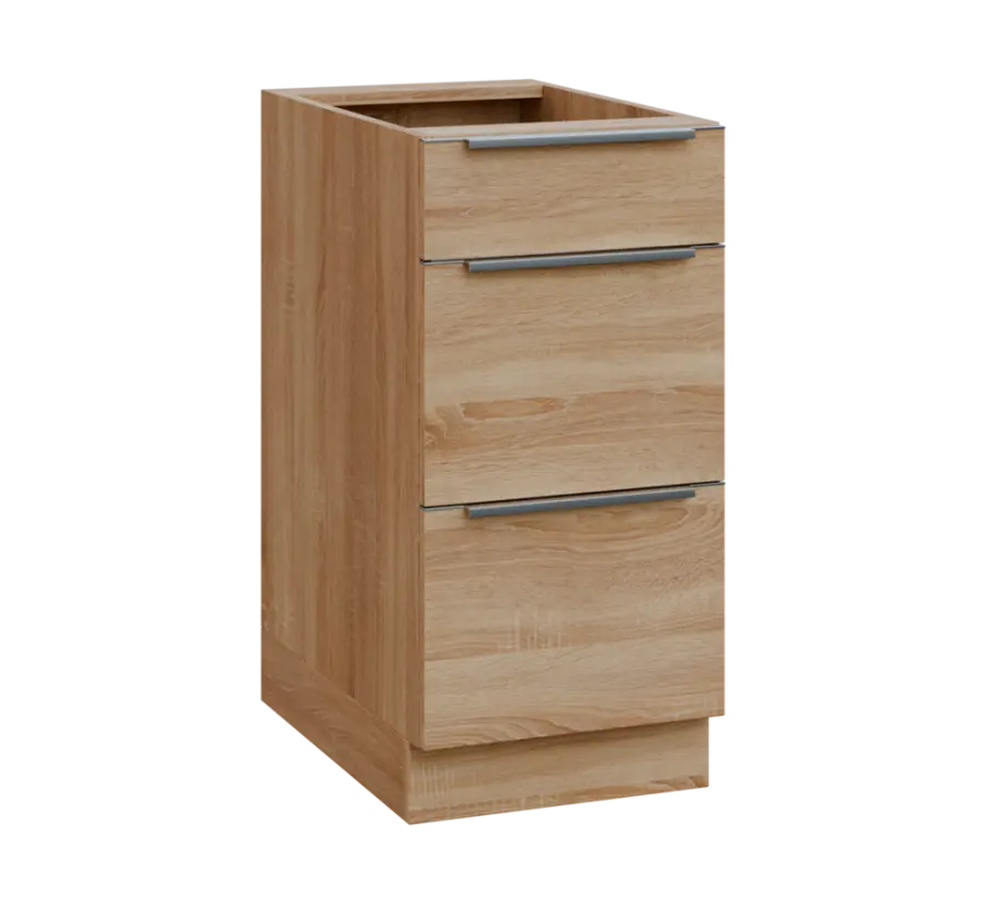 SIS - 4Z33 spodní skříňka, 3-zásuvková, 870x400x600, dub bardolino